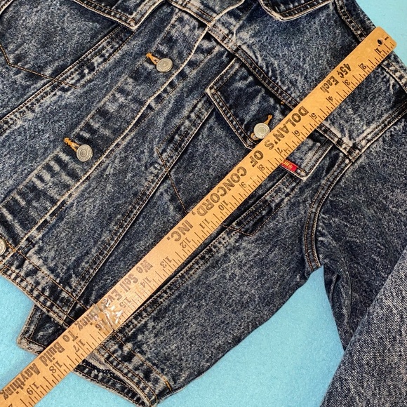 JORDACHE denim button front jacket bows and zippers medium blue vintage size M - Picture 6 of 15